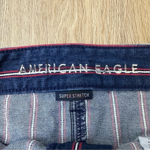 American Eagle Outfitters Red Striped Denim High Rise Mini Skirt size 10 - Picture 3 of 5
